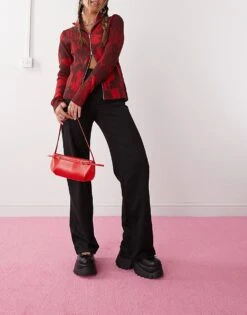 Monki Stretch Straight Leg Trousers With Pull-on Waist In Black For Women -Monki Shop 207317992 1 black 1