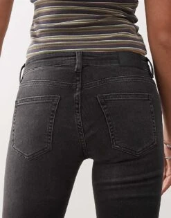 Monki Katsumi Low Waist Boot Cut Flare Jeans In Washed Black For Women -Monki Shop 207318177 4