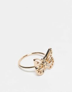 Monki Butterfly Ring In Gold For Women