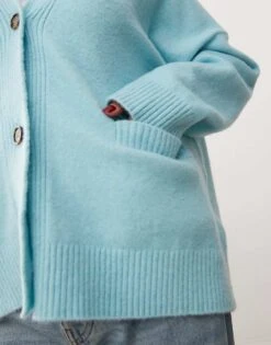 Monki Knit Button Front Oversized Cardigan In Blue For Women -Monki Shop 207322871 3