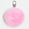 Monki Fur Key Ring In Pink For Women