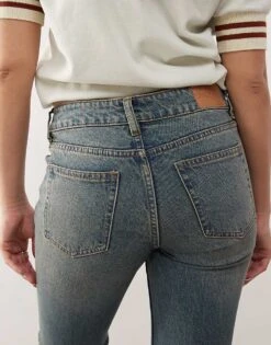 Monki Kiki Low Rise Waist Loose Flare Jeans In Canyon Darkwash Blue For Women -Monki Shop 207332908 4