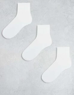 Monki 3 Pack Ankle Socks In White For Women -Monki Shop 207401255 1 white 1