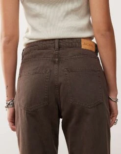 Monki Naoki Low Rise Loose Fit Baggy Jeans In Faded Brown For Women -Monki Shop 207422049 4