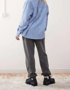 Monki Cuffed Joggers In Washed Black For Women -Monki Shop 207477264 5