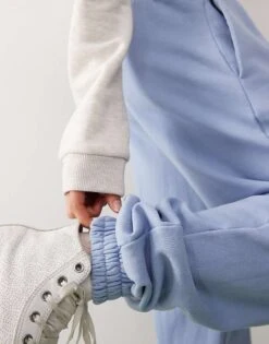 Monki Cuffed Joggers In Washed Blue For Women -Monki Shop 207477275 3