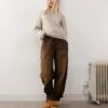 Monki Crew Neck Knitted Sweater In Beige For Women -Monki Shop 207477370 1 beige