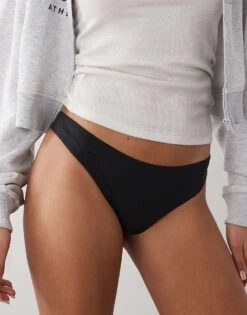 Monki 2 Pack Soft Brazilian Thong In Black For Women