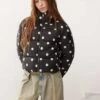 Monki Padded Puffer Jacket In Black Polka Dot For Women -Monki Shop 207477451 1 blackpolkadot