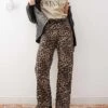 Monki Mid Rise Trousers In Brown Leopard Print For Women 2 Monki Mid Rise Trousers In Brown Leopard Print For Women -Monki Shop 207477628 1 brownleopardprint