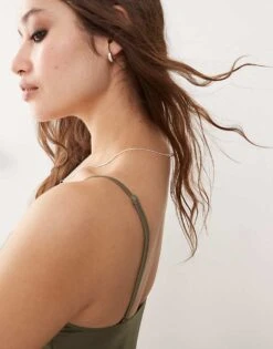 Monki Tie Up Back Swimsuit In Khaki Green For Women -Monki Shop 207477649 4