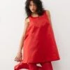 Monki Satin Look Pinafore Mini Dress In Red For Women -Monki Shop 207482316 1 red