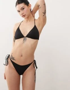 Monki Black Triangle Bikini -Monki Shop 207482375 1 black