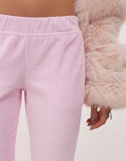 Monki Terry Flared Jogger In Pink For Women -Monki Shop 207482376 5