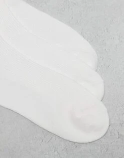 Monki 3 Pack Ankle Socks With Embroidered Motifs And Frill Edge In White For Women -Monki Shop 207482401 3