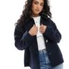 Monki Borg Coat In Navy For Women -Monki Shop 207599526 1 navy