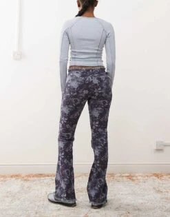 Monki Low Rise Stretch Bootcut Jeans In Blue Floral For Women -Monki Shop 207599528 2