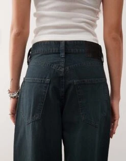 Monki Peggy Loose Baggy Fit Low Rise Jeans In Smokey Blue For Women -Monki Shop 207599786 4