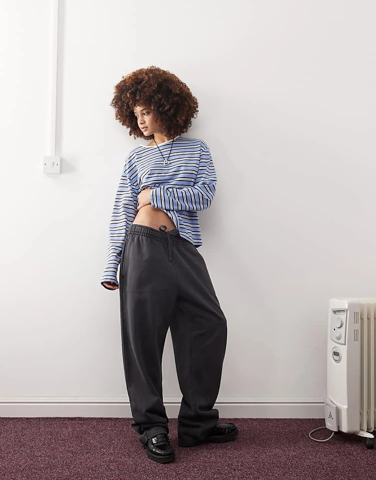 Monki Long Sleeved Top In Blue Stripe For Women 4 Monki Long Sleeved Top In Blue Stripe For Women - Image 2