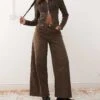 Monki Wide Baggy Denim Trousers In Washed Chocolate Brown For Women Washed Brown -Monki Shop 207694857 1 washedbrown