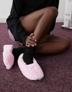 Monki Ballerina Super Soft Slippers In Light Pink For Women -Monki Shop 207694868 1 lightpink 1