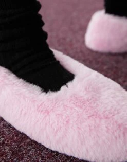 Monki Ballerina Super Soft Slippers In Light Pink For Women -Monki Shop 207694868 3