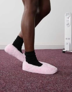 Monki Ballerina Super Soft Slippers In Light Pink For Women -Monki Shop 207694868 4