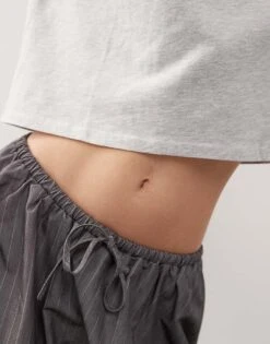 Monki Oversized Layered Effect Long Sleeve Top In Grey Melange For Women -Monki Shop 207697043 3