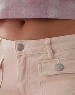 Monki Straight Leg Trousers With Front Pocket Detail In Beige For Women -Monki Shop 207697069 5