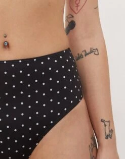 Monki Mix And Match High Waist Bikini Bottom In Black And White Polka Dot For Women Black Polka Dot -Monki Shop 207919628 3
