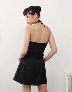 Monki Mini Wrap Skirt In Black For Women -Monki Shop 207919690 5