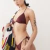 Monki Mix And Match Tie Side Bikini In Burgundy -Monki Shop 207919800 3
