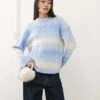 Monki Oversized Space Dye Cable Jumper In Blue & Pink For Women -Monki Shop 207919850 1 blue