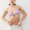 Monki Mix And Match Triangle Tie Up Bikini Top And Tie Side Bottom In Lilac Purple And Red Polka Dot -Monki Shop 207920256 3