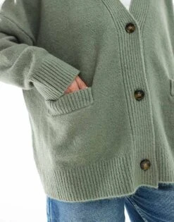 Monki Knit Button Front Cardigan In Light Green For Women Lightgreen -Monki Shop 207940122 4