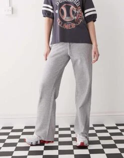 Monki Straight Leg Terry Joggers In Grey For Women -Monki Shop 207968938 4