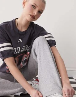 Monki Straight Leg Terry Joggers In Grey For Women -Monki Shop 207968938 5