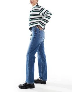 Monki Aimo Mid Rise Straight Jeans In Mid Blue Wash For Women 10 Monki Aimo Mid Rise Straight Jeans In Mid Blue Wash For Women -Monki Shop 207968988 3