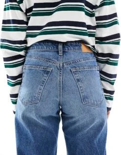 Monki Aimo Mid Rise Straight Jeans In Mid Blue Wash For Women 11 Monki Aimo Mid Rise Straight Jeans In Mid Blue Wash For Women -Monki Shop 207968988 4