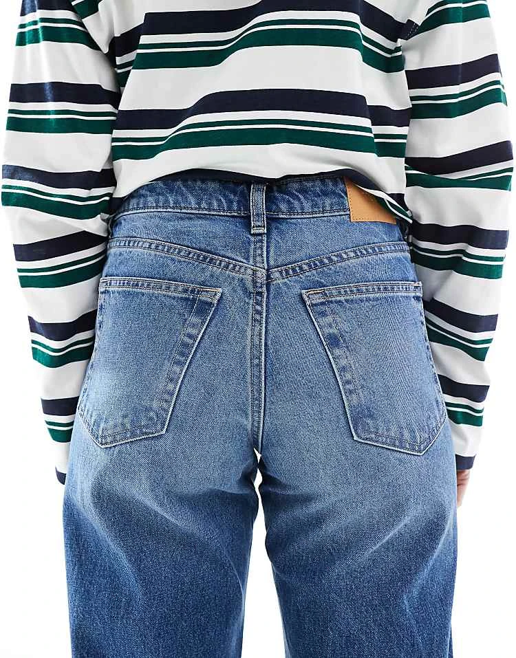 Monki Aimo Mid Rise Straight Jeans In Mid Blue Wash For Women 6 Monki Aimo Mid Rise Straight Jeans In Mid Blue Wash For Women - Image 4