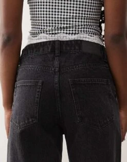 Monki Missy Low Waist Loose Fit Jeans With Lace Cur Out Detail In Black For Women -Monki Shop 207969086 4