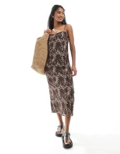 Monki Satin Midaxi Slip Dress In Leopard Print Exclusive To ASOS For Women -Monki Shop 207969107 1 leopardprint 1