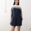 Monki Knitted Sporty Dress In Beige & Navy Stripe For Women Navy & Beige -Monki Shop 207969120 1 navybeige