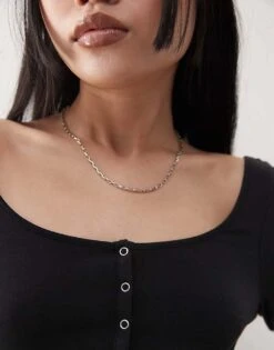 Monki Long Sleeve Bodysuit With Button Detail In Black For Women -Monki Shop 207969177 3