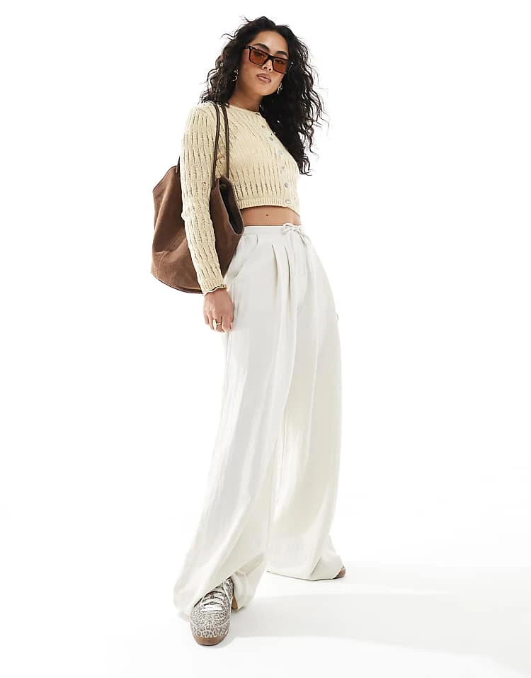 Monki Stitch Detail Cardigan In Butter Yellow For Women 4 Monki Stitch Detail Cardigan In Butter Yellow For Women - Image 2