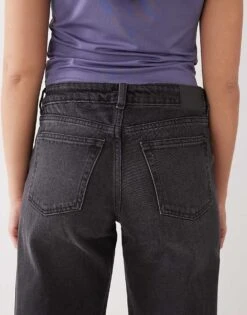 Monki Imoo Low Waist Wide Leg Jeans In Washed Black For Women -Monki Shop 208000605 4