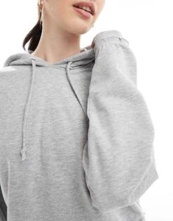 Monki Terry Hoodie In Light Grey For Women -Monki Shop 208070080 3