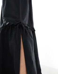 Monki Tiered Maxi Skirt With Ruffle Detail In Black For Women -Monki Shop 208083015 5