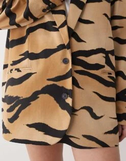 Monki Oversized Blazer In Tiger Print For Women -Monki Shop 208134055 4