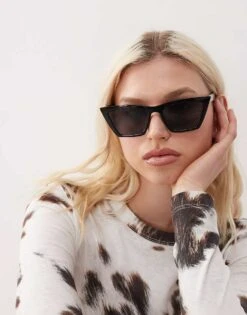 Monki Oversized Cat Eye Sunglasses In Black For Women 9 Monki Oversized Cat Eye Sunglasses In Black For Women -Monki Shop 208225529 1 black 1